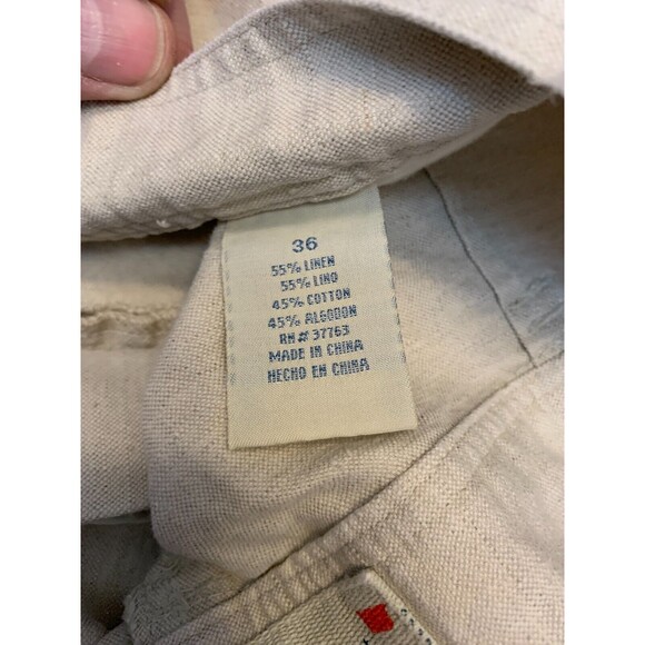 Perry Ellis Linen Cargo Shorts Mens 36X10 Flat Front Relaxed Casual - Picture 8 of 8
